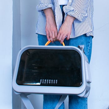 Чанта-носител за котки Leyoupai, преносима с голям капацитет, твърд корпус, материал PP, кръстосана презрамка