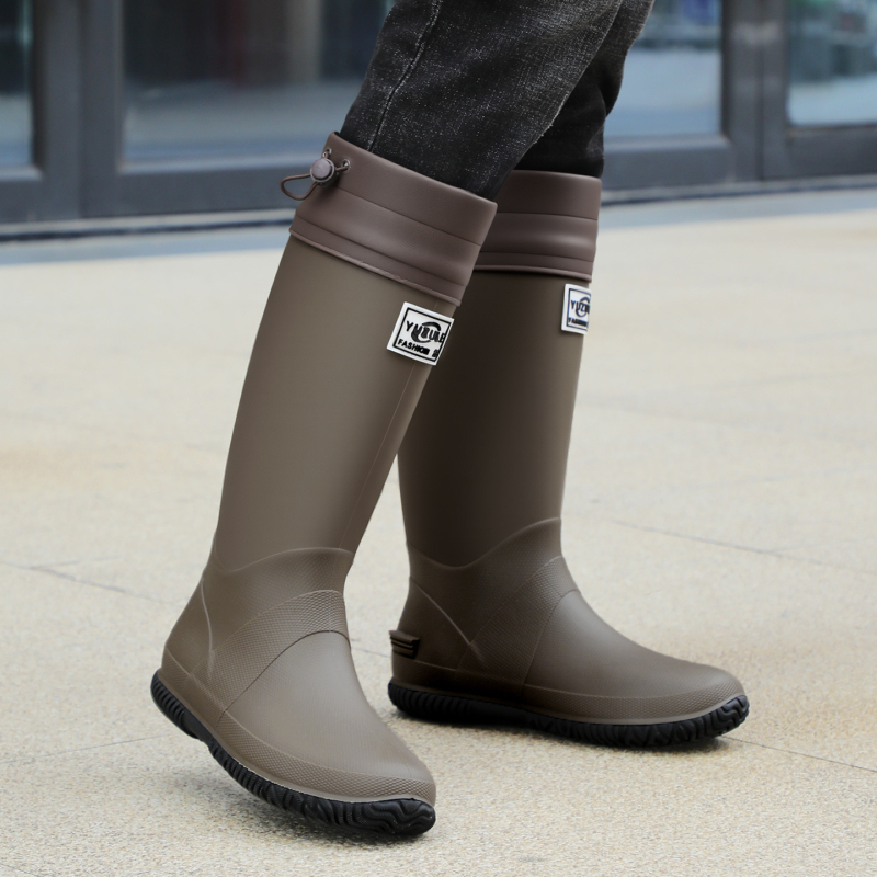 Sklopive kišne čizme s visokim vratom, PVC gornji dio i đon, vodootporne i protuklizne.