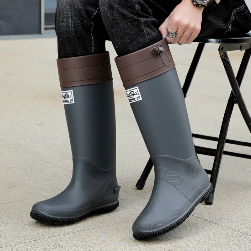 Sklopive kišne čizme s visokim vratom, PVC gornji dio i đon, vodootporne i protuklizne.