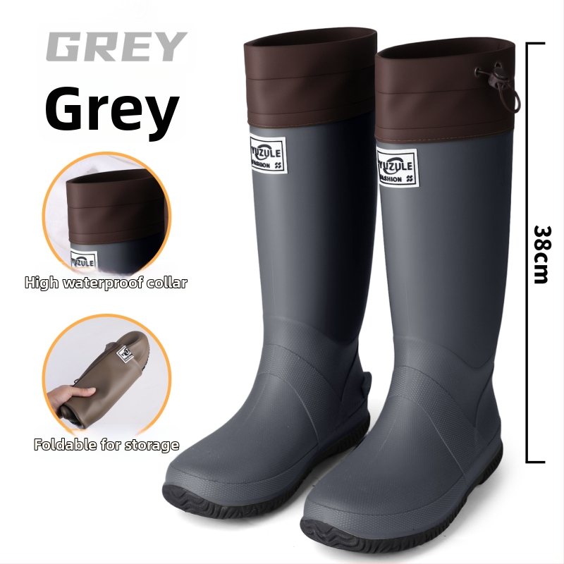 Sklopive kišne čizme s visokim vratom, PVC gornji dio i đon, vodootporne i protuklizne.