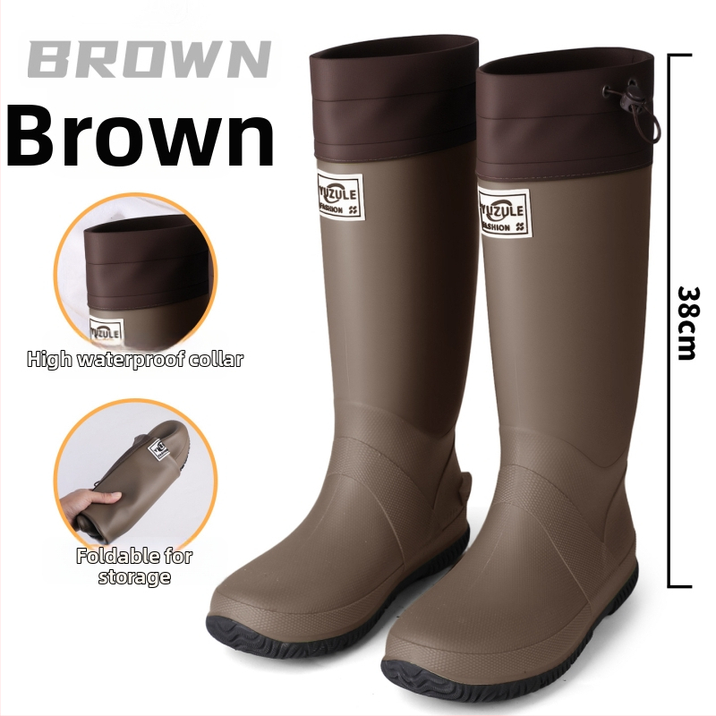 Sklopive kišne čizme s visokim vratom, PVC gornji dio i đon, vodootporne i protuklizne.