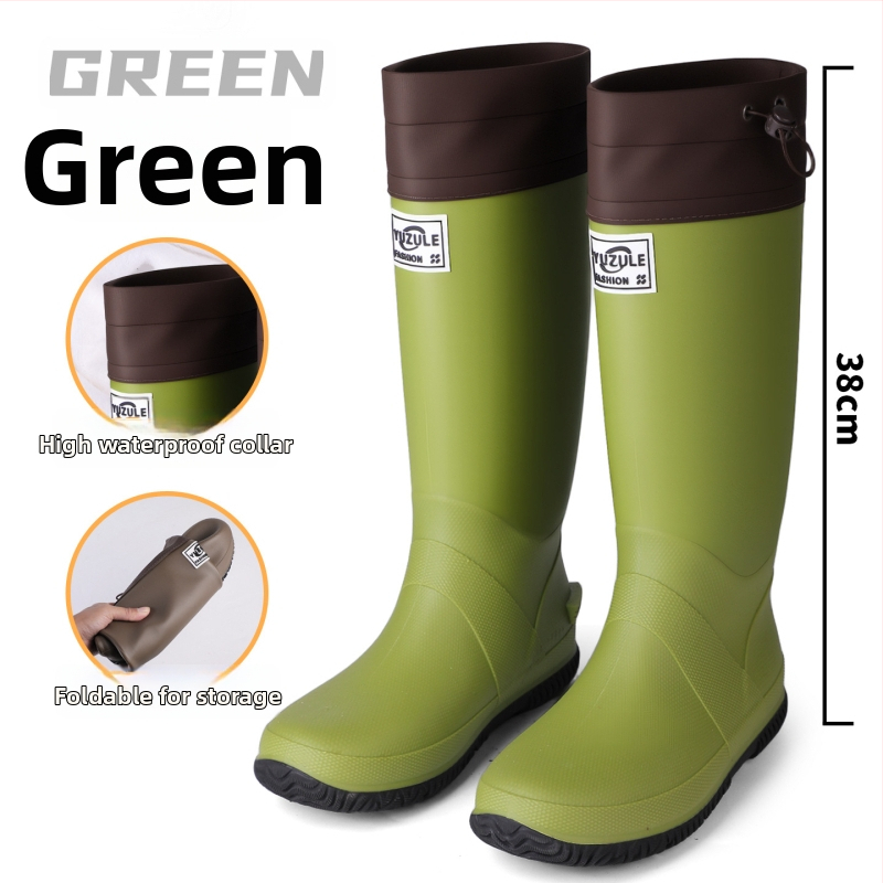 Sklopive kišne čizme s visokim vratom, PVC gornji dio i đon, vodootporne i protuklizne.