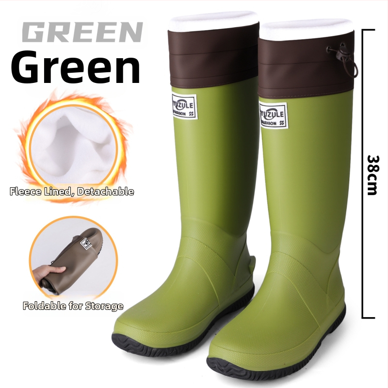 Sklopive kišne čizme s visokim vratom, PVC gornji dio i đon, vodootporne i protuklizne.