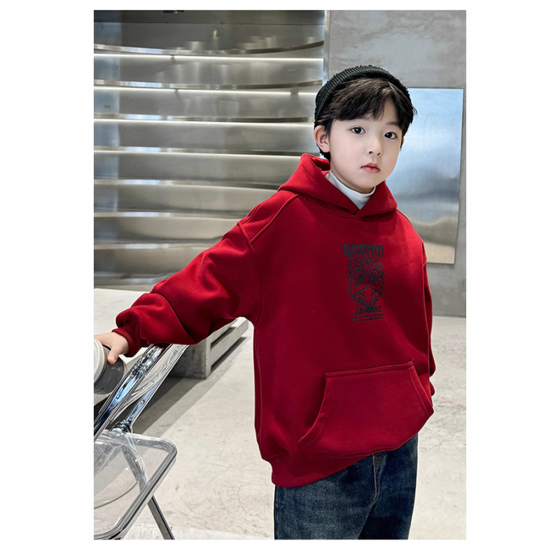 Dječja dukserica s kapuljom od flisa, 90% pamuka, dugi rukavi