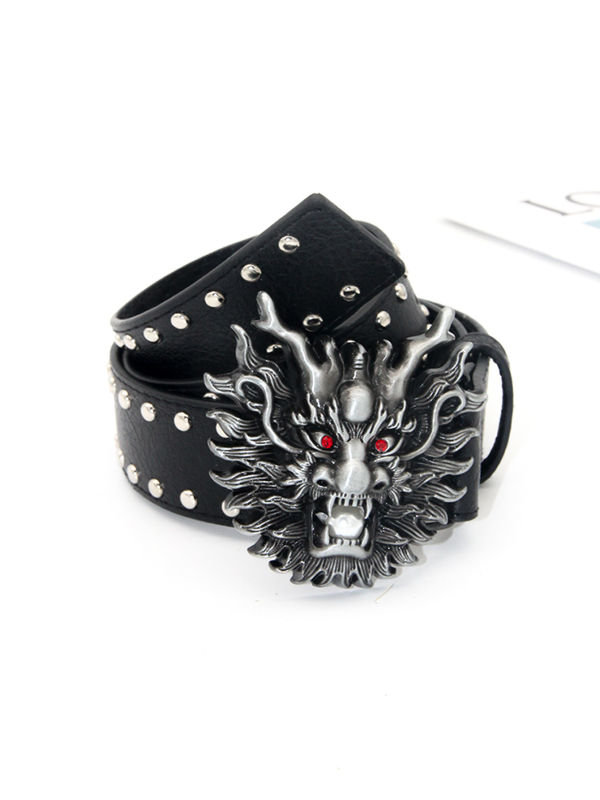 PU bőr kereszt mintás öv szegecses kivitel, alumínium ötvözet csattal, lemezes zárás, punk/egyéniséges/sötét stílus, szegecses díszítés