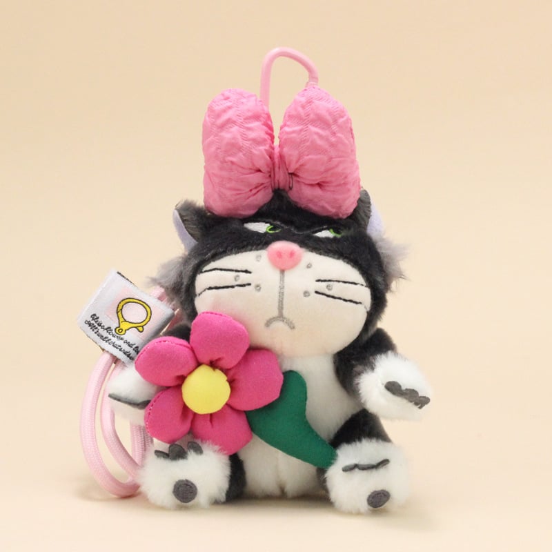 Плюшено коте, къс плюш, пълнеж PP памук, ключодържател и автомобилна декорация