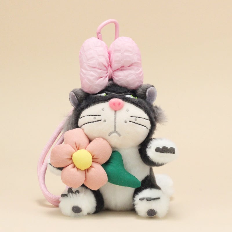 Плюшено коте, къс плюш, пълнеж PP памук, ключодържател и автомобилна декорация