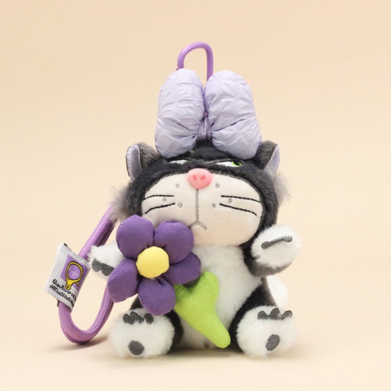 Плюшено коте, къс плюш, пълнеж PP памук, ключодържател и автомобилна декорация