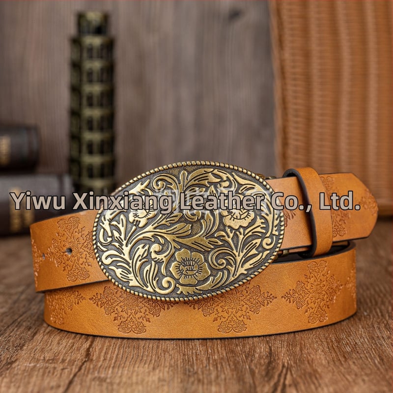 Колан Ficino от PU кожа с катарама с плоча, унисекс, ширина 2–4 см