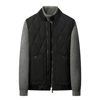 Muška down vesta za zimu, labav kroj, punjenje od bijelog patčinog perja, debela izrada, zatvarač, srednje dužine, tkanina od 100% poliestera