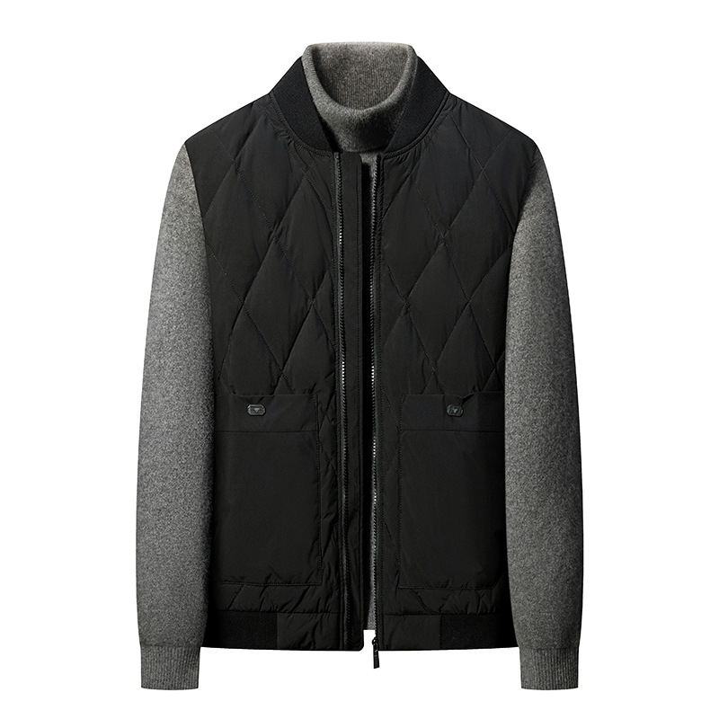 Muška down vesta za zimu, labav kroj, punjenje od bijelog patčinog perja, debela izrada, zatvarač, srednje dužine, tkanina od 100% poliestera