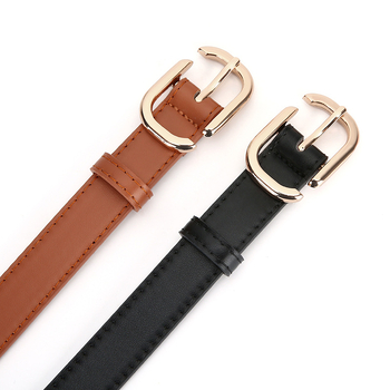 Дамски колан от PU кожа с пряжка от сплав и закопчаване с игла — стил: универсален, ежедневен, модерен; електроплатиране; материал: PU кожа; пряжка: метална сплав; закопчаване: игла