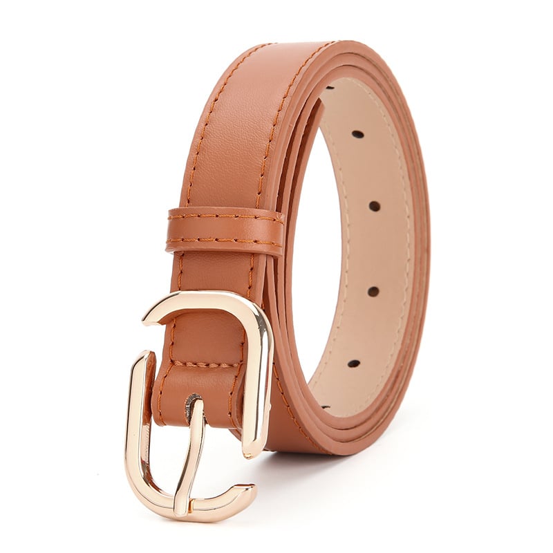 Дамски колан от PU кожа с пряжка от сплав и закопчаване с игла — стил: универсален, ежедневен, модерен; електроплатиране; материал: PU кожа; пряжка: метална сплав; закопчаване: игла