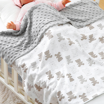 Pinlan бебешко памучно одеяло – зимно, за бебета и деца 1–3 г, многофункционално покривало, персонализирано