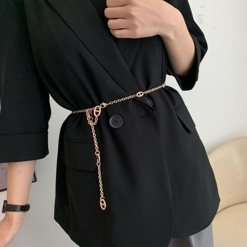 Metalni kaiš za struk, europsko-američki stil, za žene, s višestrukim petljama