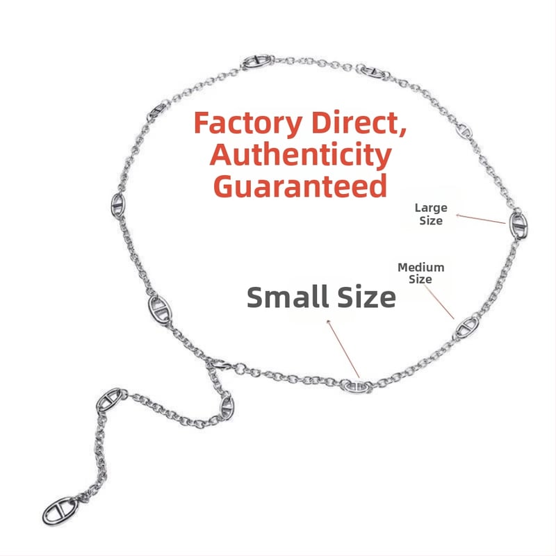 Metalni kaiš za struk, europsko-američki stil, za žene, s višestrukim petljama