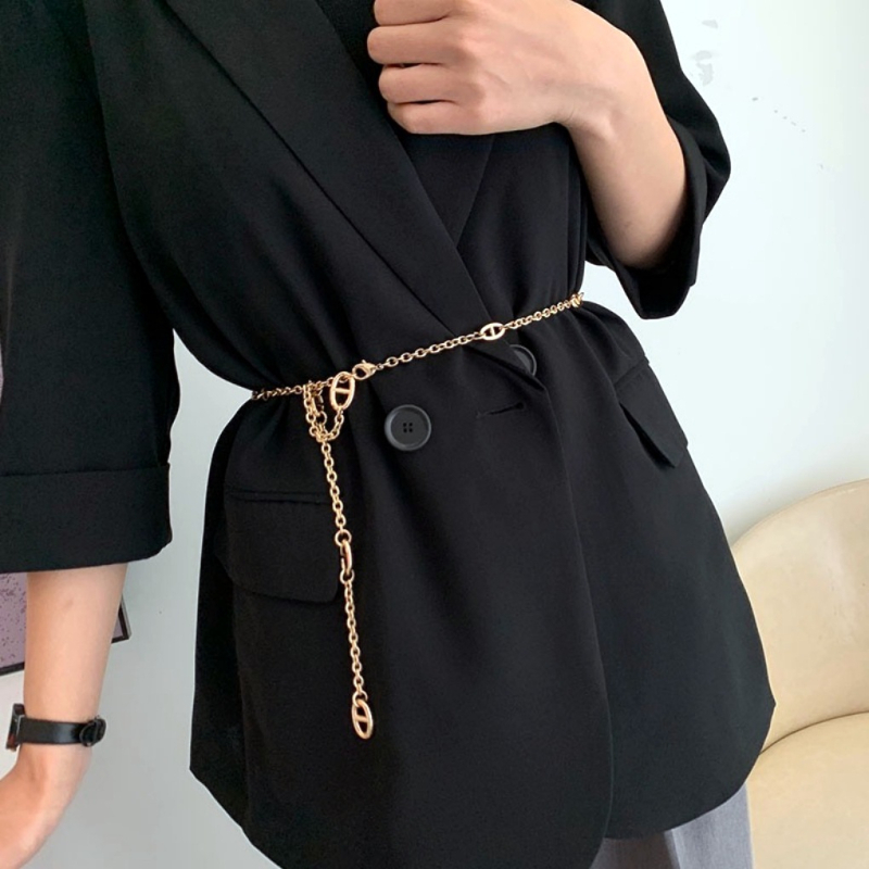 Metalni kaiš za struk, europsko-američki stil, za žene, s višestrukim petljama