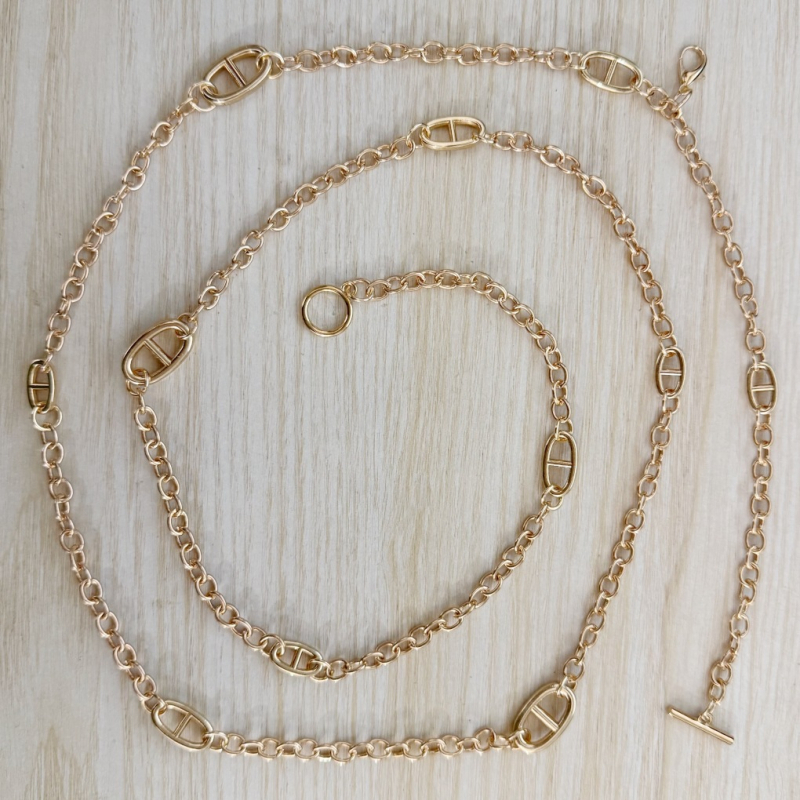 Metalni kaiš za struk, europsko-američki stil, za žene, s višestrukim petljama