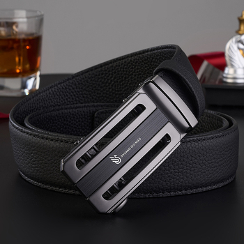 Мъжки кожен колан от първи слой телешка кожа, автоматична катарама, бизнес стил; ширина 2-4 см; Материал: първи слой телешка кожа; Катарама: сплав; Закопчаване: автоматично; Обработка: електроплатинация