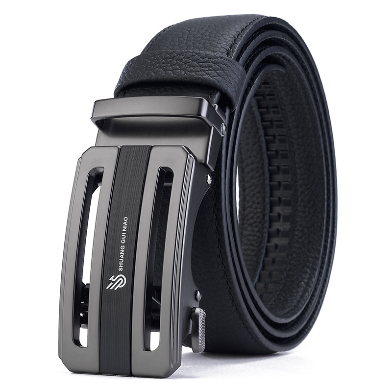 Мъжки кожен колан от първи слой телешка кожа, автоматична катарама, бизнес стил; ширина 2-4 см; Материал: първи слой телешка кожа; Катарама: сплав; Закопчаване: автоматично; Обработка: електроплатинация