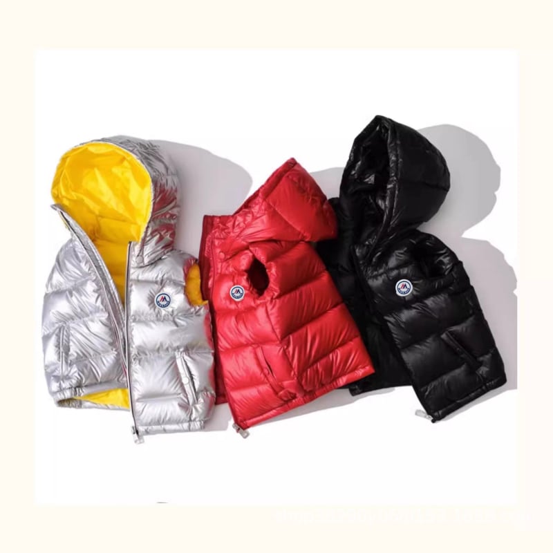 Παιδικό γιλέκο από πούπουλα πάπιας με αποσπώμενη κουκούλα, κοντό μήκος, φερμουάρ