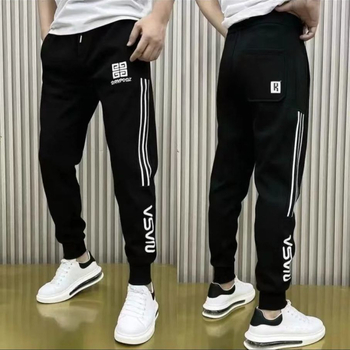 Muške hlače s fleec podstavom, baršunasta tkanina od pamuka, patchwork s prugama, korejski stil jogger, srednji pojas, ravni kroj