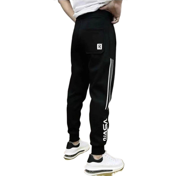 Muške hlače s fleec podstavom, baršunasta tkanina od pamuka, patchwork s prugama, korejski stil jogger, srednji pojas, ravni kroj