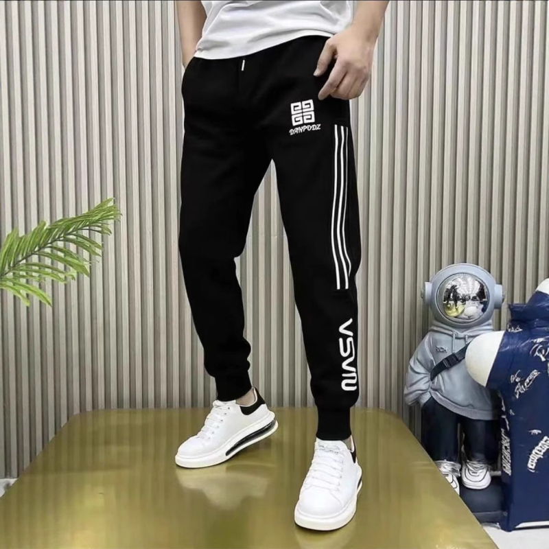 Muške hlače s fleec podstavom, baršunasta tkanina od pamuka, patchwork s prugama, korejski stil jogger, srednji pojas, ravni kroj