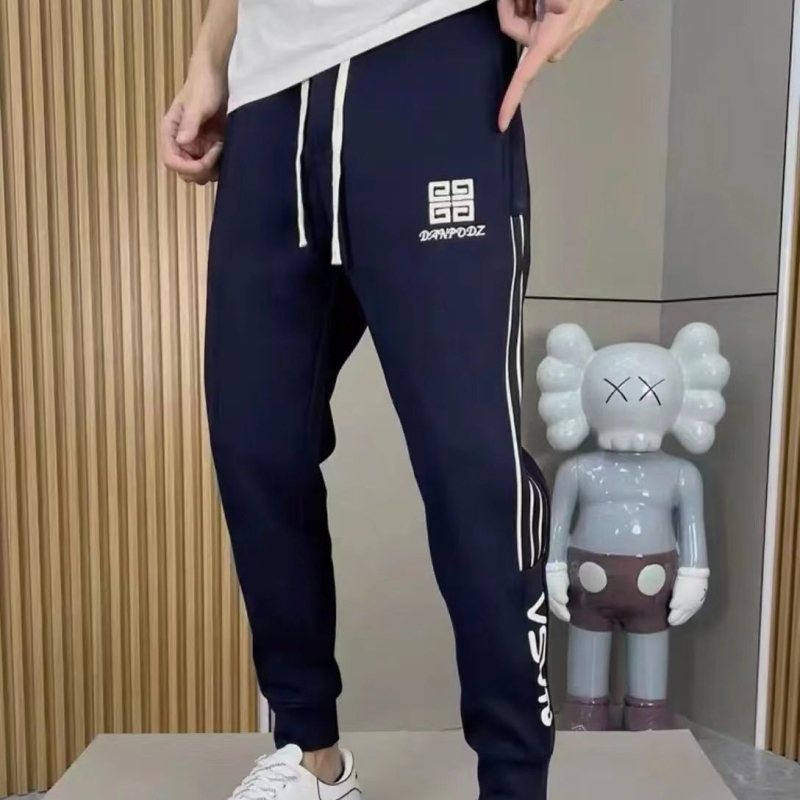 Muške hlače s fleec podstavom, baršunasta tkanina od pamuka, patchwork s prugama, korejski stil jogger, srednji pojas, ravni kroj
