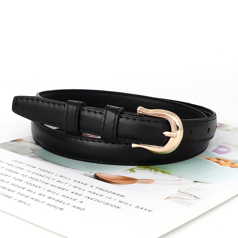 Дамски колан от PU кожа, катарама от сплав, закопчаване с игла, широк над 4 см, дизайн с дупчени отвори