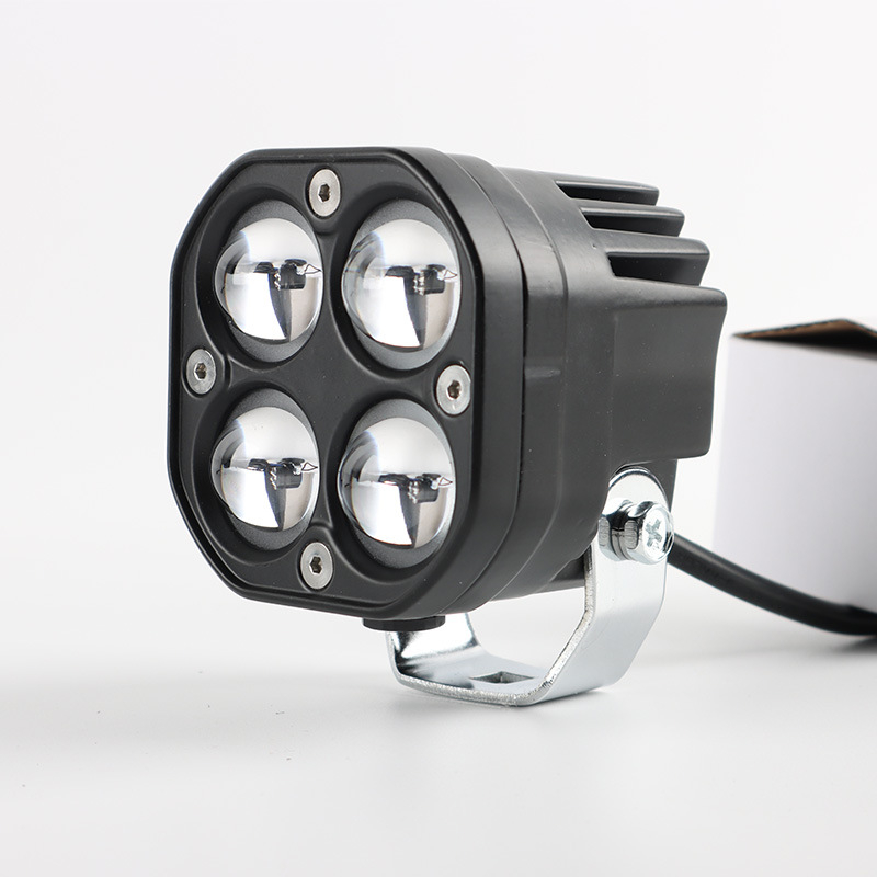 LED reflektor za automobile i motocikle s četverolisnom detelinom, dvostruka LED dioda, QT40, 40W, 12-30V, 3852LM, 3000-6000K