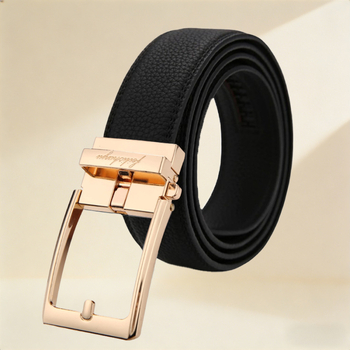 Мъжки кожен колан от горен слой телешка кожа, автоматично закопчаване, ширина 2–4 см, стил бизнес/ежедневен/минималистичен