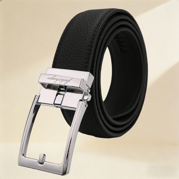 Мъжки кожен колан от горен слой телешка кожа, автоматично закопчаване, ширина 2–4 см, стил бизнес/ежедневен/минималистичен