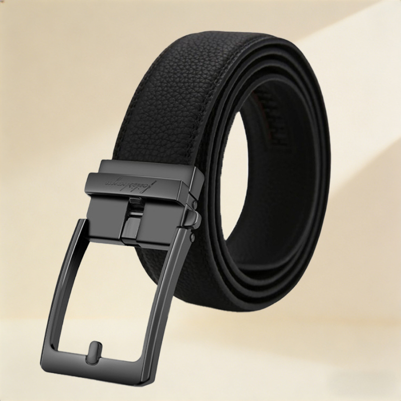Мъжки кожен колан от горен слой телешка кожа, автоматично закопчаване, ширина 2–4 см, стил бизнес/ежедневен/минималистичен