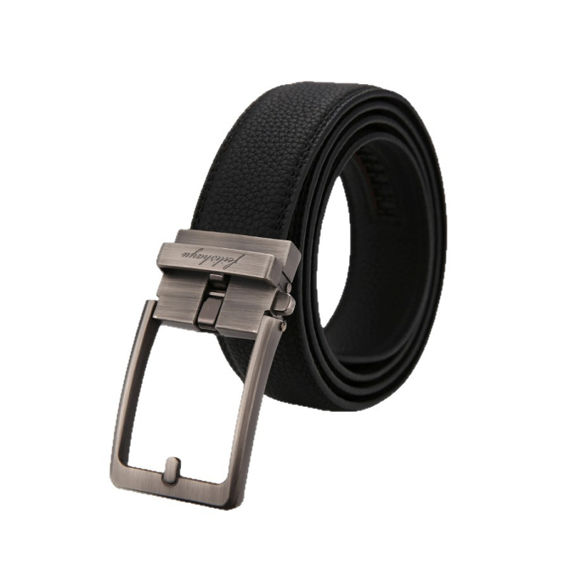 Мъжки кожен колан от горен слой телешка кожа, автоматично закопчаване, ширина 2–4 см, стил бизнес/ежедневен/минималистичен