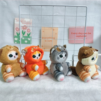 Плюшено Шарк-Кот животно с пълнеж PP памук, супер мека къса плюш, висулка за чанта и ключодържател (за възраст 7–14 г.)