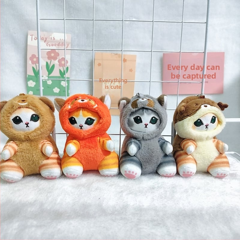 Плюшено Шарк-Кот животно с пълнеж PP памук, супер мека къса плюш, висулка за чанта и ключодържател (за възраст 7–14 г.)