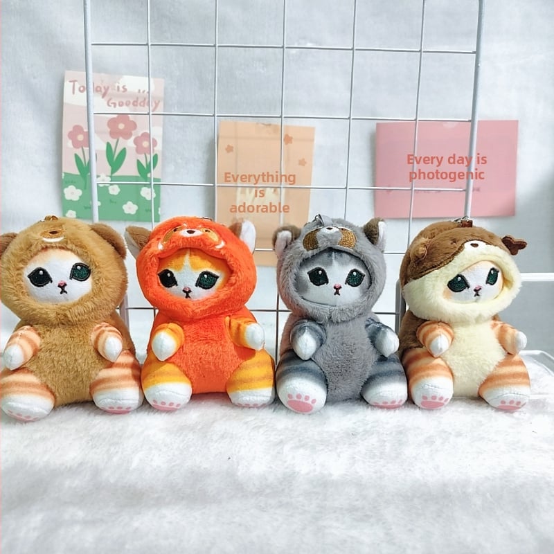 Плюшено Шарк-Кот животно с пълнеж PP памук, супер мека къса плюш, висулка за чанта и ключодържател (за възраст 7–14 г.)