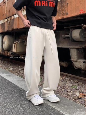 Hlače širokog kroja u stilu japanskog radnog odijela, 48% poliestera, mikroelastične, proljeće 2025