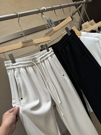 Hlače širokog kroja u stilu japanskog radnog odijela, 48% poliestera, mikroelastične, proljeće 2025