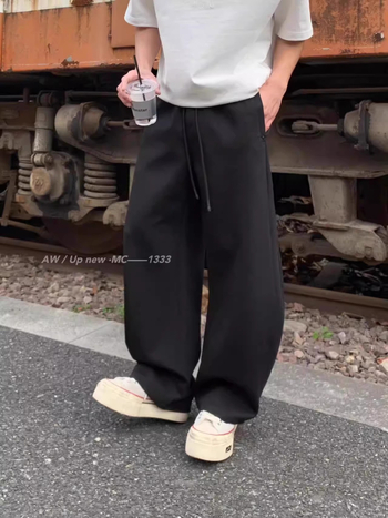 Hlače širokog kroja u stilu japanskog radnog odijela, 48% poliestera, mikroelastične, proljeće 2025