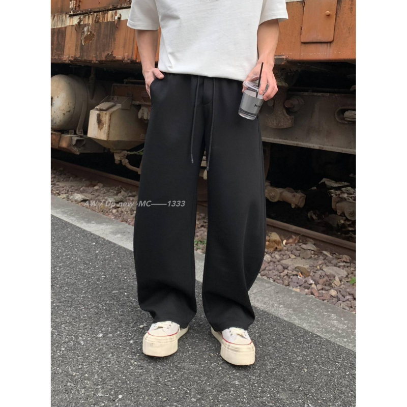 Hlače širokog kroja u stilu japanskog radnog odijela, 48% poliestera, mikroelastične, proljeće 2025