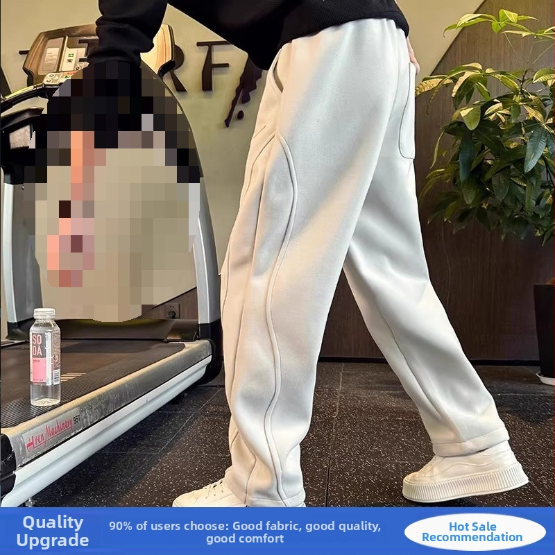 Muške hlače ravnog kroja, dugi, jesen 2025, mješavina pamuka s Cupro vlaknima, srednje niska struka