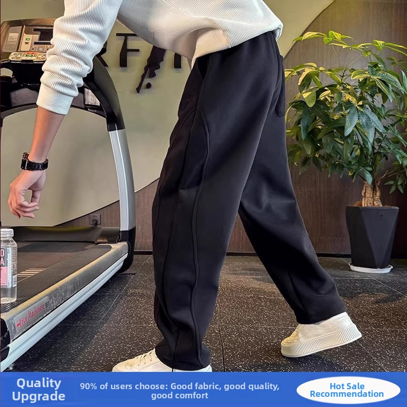 Muške hlače ravnog kroja, dugi, jesen 2025, mješavina pamuka s Cupro vlaknima, srednje niska struka