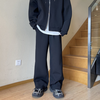 Muške sportske hlače ravnog kroja, mješavina poliester-bavlna, srednje niski pojas, za sve sezone