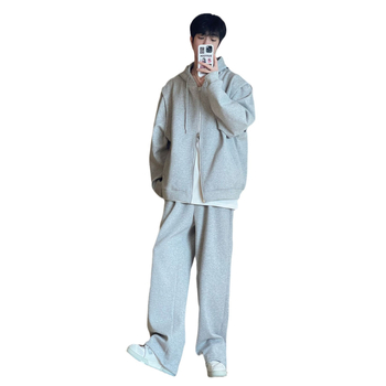 Muške sportske hlače ravnog kroja, mješavina poliester-bavlna, srednje niski pojas, za sve sezone