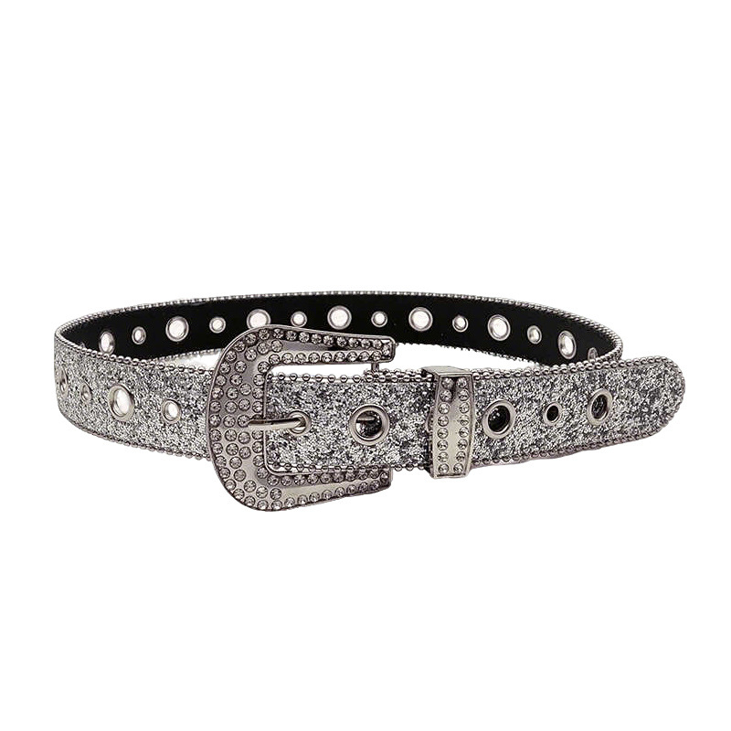 Дамски колан PU кожа – катарама от сплав, закопчаване с щифт, ширина 2–4 см, дизайн с изрязани елементи и камъни