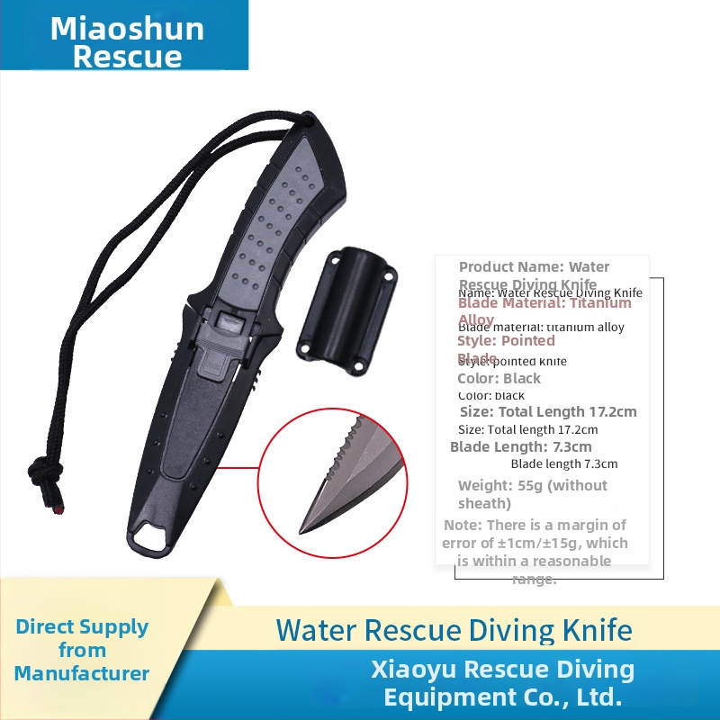 Prijenosni nož za bijeg od titanijevog legura s rezačem užadi za vodeno spašavanje – za kampiranje i boravak na otvorenom (model MS-JYXD, marka Yushun)