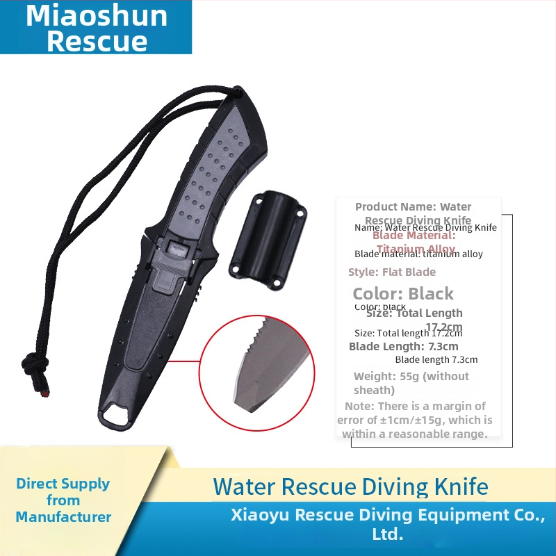 Prijenosni nož za bijeg od titanijevog legura s rezačem užadi za vodeno spašavanje – za kampiranje i boravak na otvorenom (model MS-JYXD, marka Yushun)