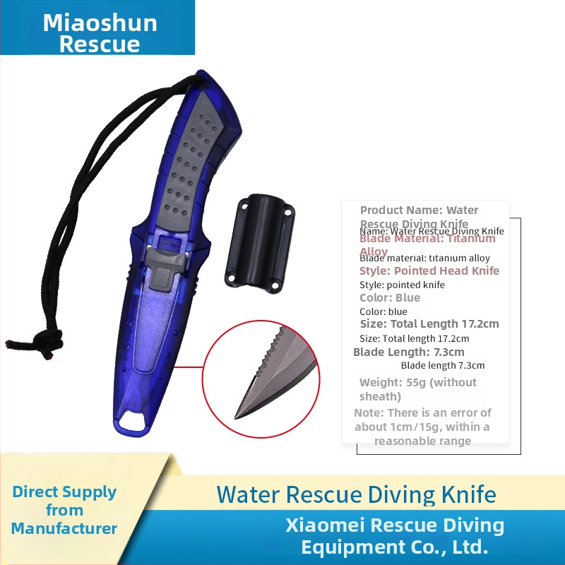 Prijenosni nož za bijeg od titanijevog legura s rezačem užadi za vodeno spašavanje – za kampiranje i boravak na otvorenom (model MS-JYXD, marka Yushun)
